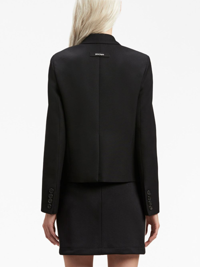 Shop Palm Angels Side-embellished Fitted Blazer In Black