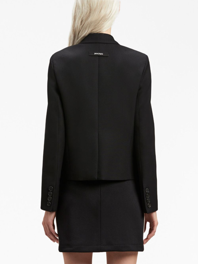 Palm Angels Side-embellished Fitted Blazer In Black