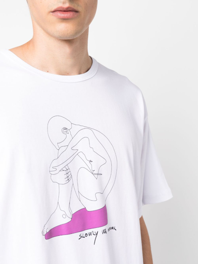 Shop Société Anonyme Illustration-print Cotton T-shirt In White
