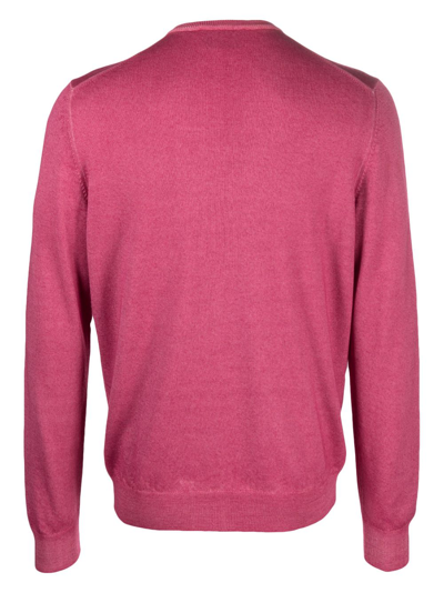 Shop D4.0 Virgin-wool Crew-neck Jumper In Pink