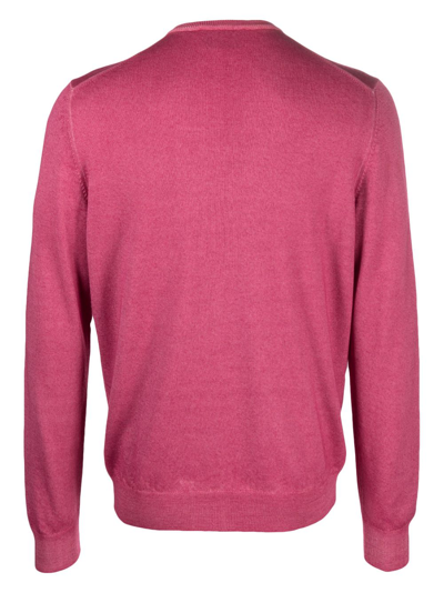 D4.0 V-neck Wool Sweater In Pink