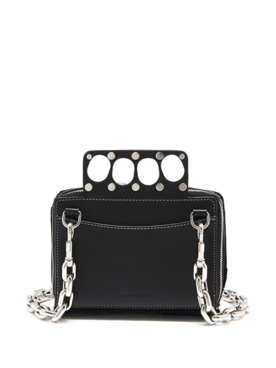 Shop Alexander Mcqueen Mini The Grip Messenger Bag In Black