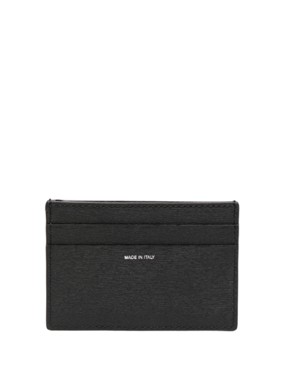 Shop Paul Smith Striped Leather Cardholder In Black