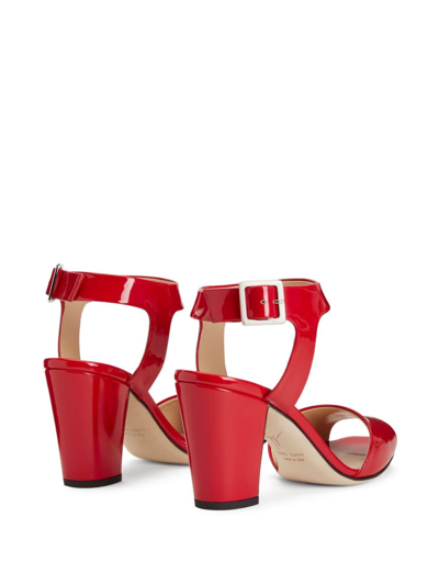 Shop Giuseppe Zanotti Emmanuelle 80mm Leather Sandals In Red
