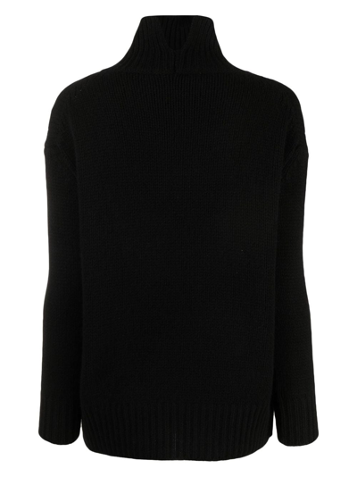 Shop Liska Cashmere High-neck Jumper In Black