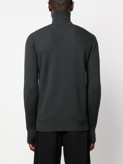 Shop Barena Venezia High-neck Zip-fastening Cardigan In Grey