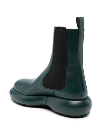 Shop Jil Sander Leather Ankle Boots In Green