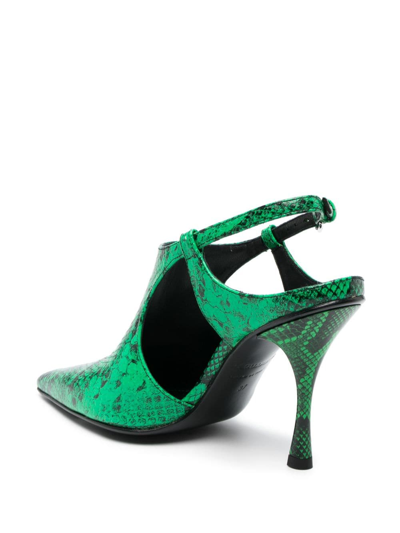Shop Dsquared2 Mary Jane 110mm Leather Pumps In Green