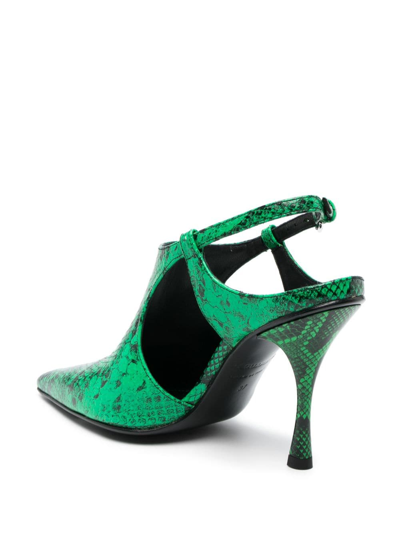 Dsquared2 Mary Jane 110mm Leather Pumps In Green