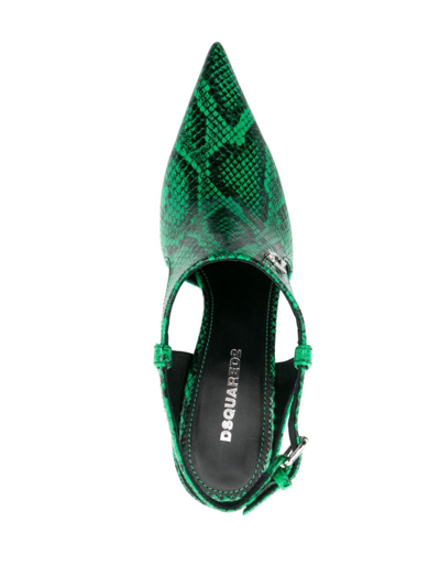 Dsquared2 Mary Jane 110mm Leather Pumps In Green