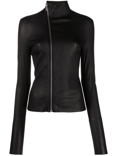 Shop Rick Owens Asymmetric Zip-up Jacket In Black