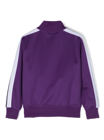Shop Palm Angels Logo-print Zip-fastening Bomber Jacket In Purple