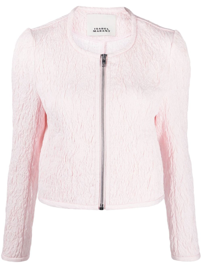 Shop Isabel Marant Palmire Zip-up Cropped Jacket In Pink