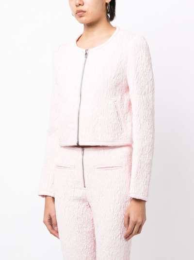 Shop Isabel Marant Palmire Zip-up Cropped Jacket In Pink