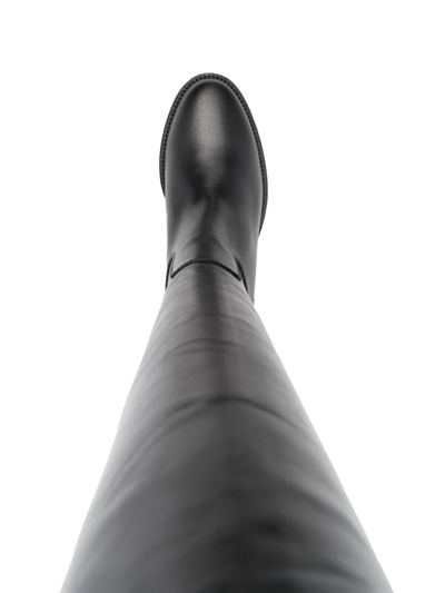 Shop Via Roma 15 Twist-lock Detail Knee Boots In Black