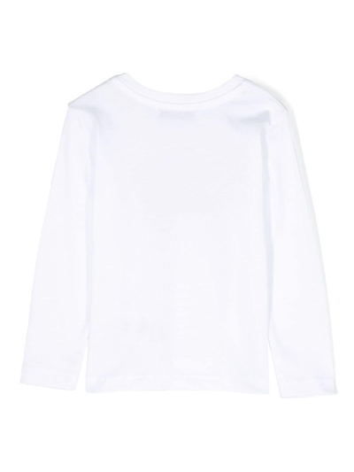 Msgm Logo-print Cotton Sweatshirt In White