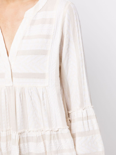 Shop Devotion Ella Stripe-print Dress In Neutrals
