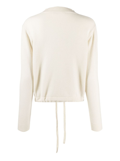 Liska Cashmere Drawstring-hem Jumper In 20300 Ivory