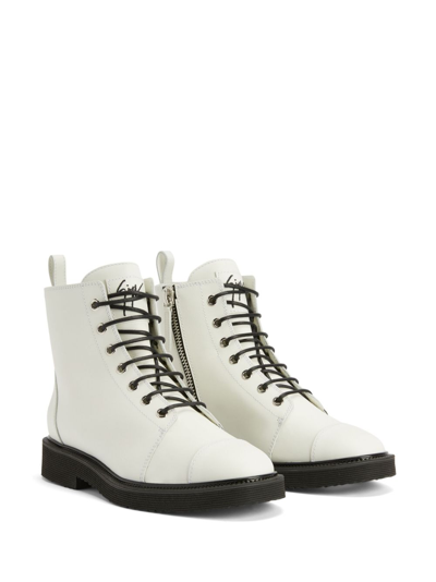 Giuseppe Zanotti Thora Lace-up Cargo Boots In White