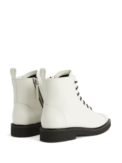 Giuseppe Zanotti Thora Lace-up Cargo Boots In White