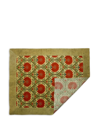 The House Of Lyria Catera Jacquard Linen Placemat In Neutrals
