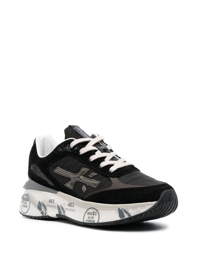 Premiata Logo Low-cut Casual Shoes In Black