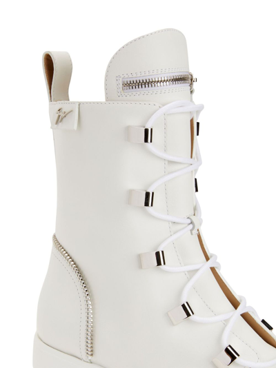 Giuseppe Zanotti Juliett Leather Ankle Boots In White