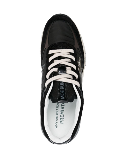 Premiata Logo Low-cut Casual Shoes In Black