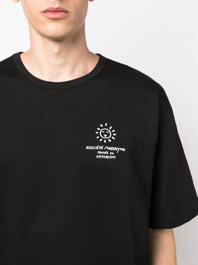 Shop Société Anonyme Logo-print Cotton T-shirt In Black