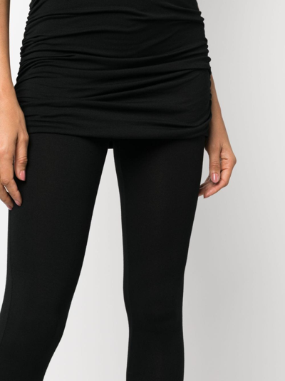 Shop Blumarine Skirt-overlay Skinny Trousers In Black