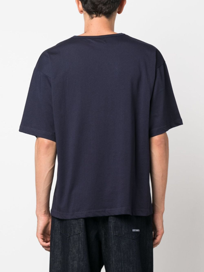Shop Société Anonyme Logo-print Cotton T-shirt In Blue