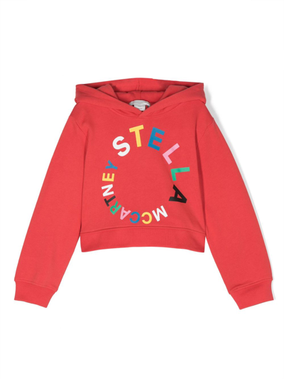 Shop Stella Mccartney Logo-print Organic-cotton Hoodie In Red
