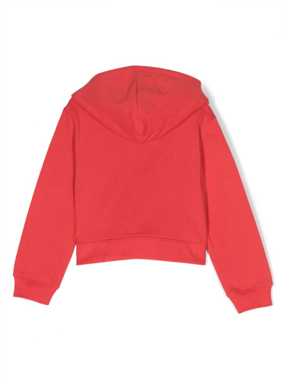 Shop Stella Mccartney Logo-print Organic-cotton Hoodie In Red