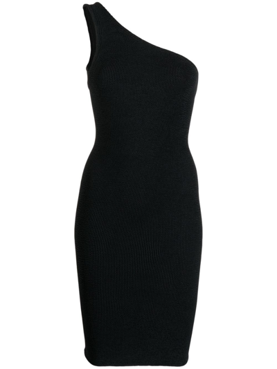 Shop Hunza G Nancy One-shoulder Dress In Black