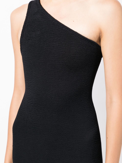 Shop Hunza G Nancy One-shoulder Dress In Black