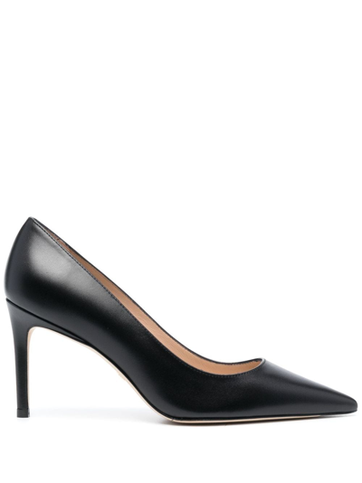 Shop Stuart Weitzman Stuart 85mm Pointed-toe Pumps In Black