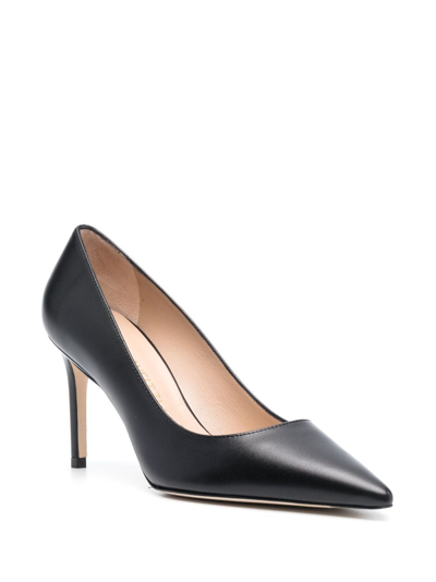 Shop Stuart Weitzman Stuart 85mm Pointed-toe Pumps In Black