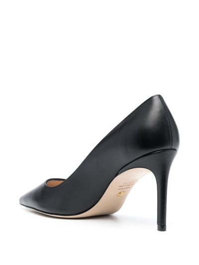 Shop Stuart Weitzman Stuart 85mm Pointed-toe Pumps In Black