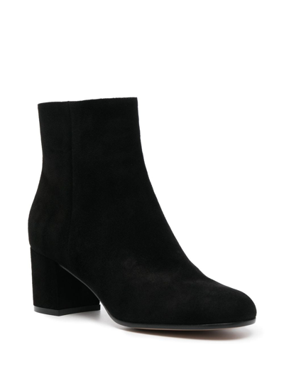 Shop Gianvito Rossi Margaux Block-heel Suede Boots In Black