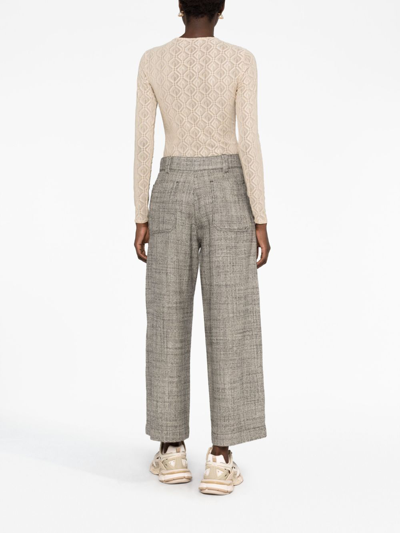 Shop Stella Mccartney Mid-rise Wool Cropped Trousers In Neutrals