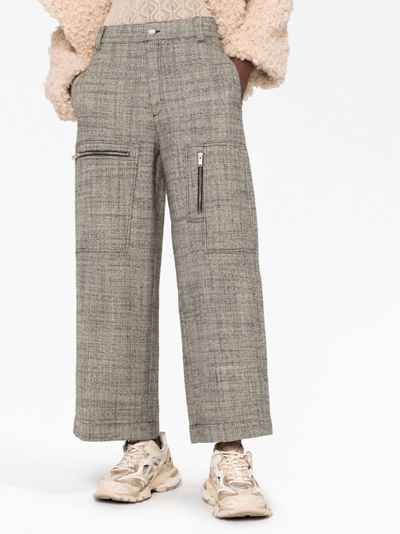 Shop Stella Mccartney Mid-rise Wool Cropped Trousers In Neutrals