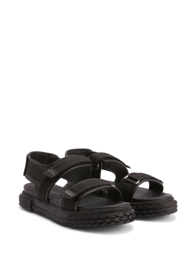 Shop Giuseppe Zanotti Blabber Gummy Touch-strap Sandals In Black