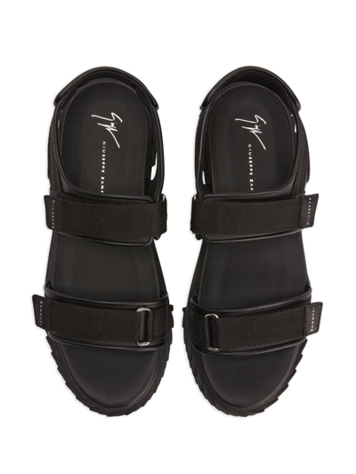 Shop Giuseppe Zanotti Blabber Gummy Touch-strap Sandals In Black