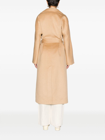 Shop P.a.r.o.s.h Belted Wool Coat In Neutrals