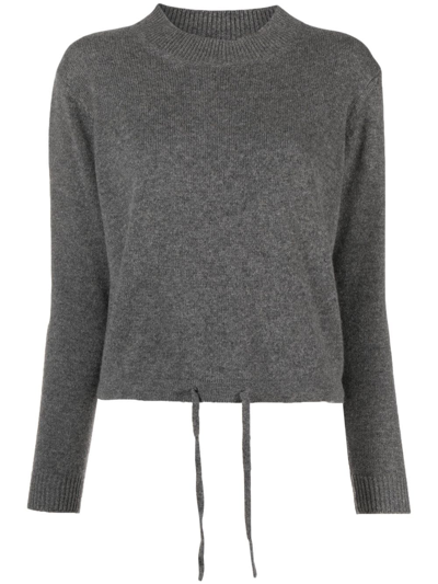 Shop Liska Cashmere Drawstring-hem Jumper In Grey
