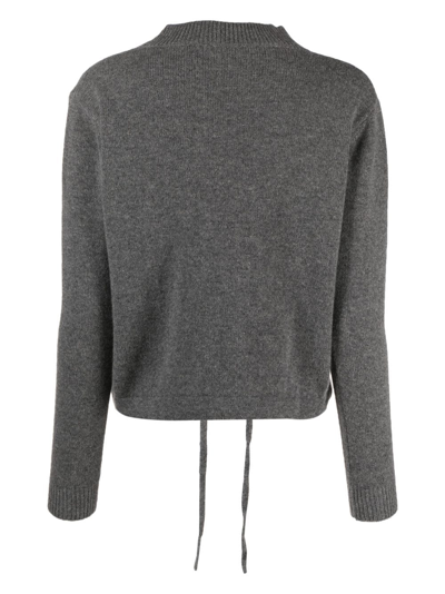 Shop Liska Cashmere Drawstring-hem Jumper In Grey