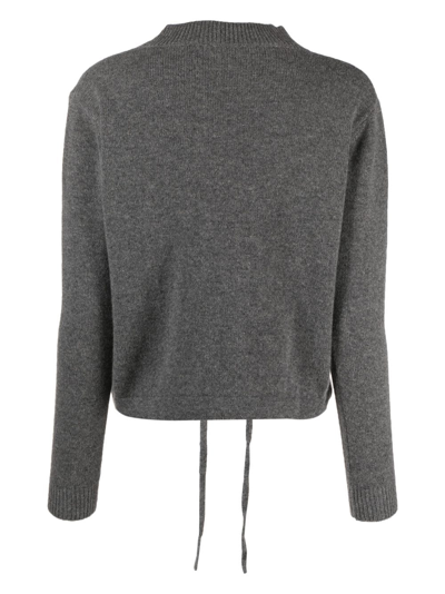 Liska Cashmere Drawstring-hem Jumper In Grey