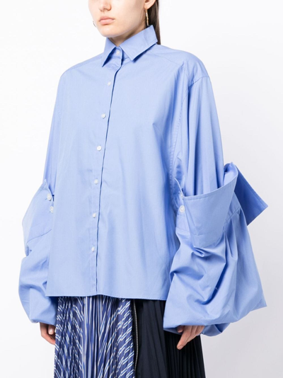 Shop Kolor Layered-sleeve Button-up Shirt In Blue