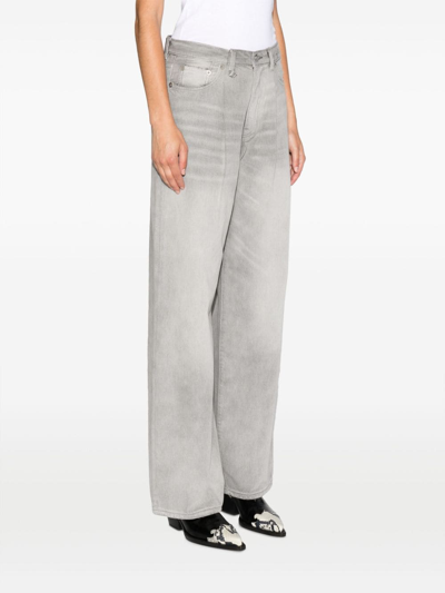 Shop R13 Faded-effect High-waist Jeans In Grey