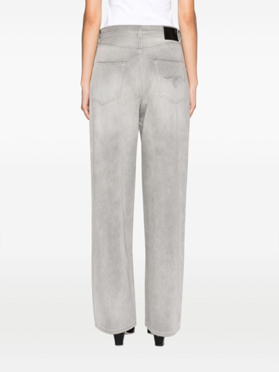 Shop R13 Faded-effect High-waist Jeans In Grey